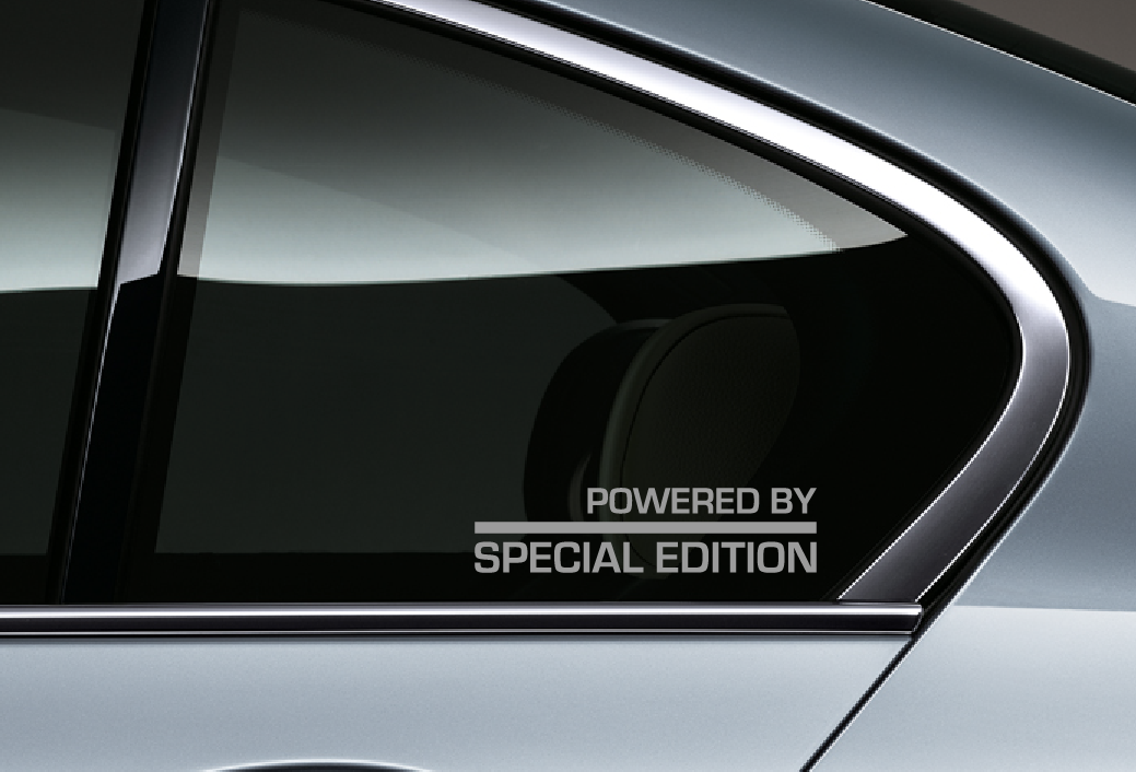 POWERED By Special Edition SILBER - Aufkleber Aufkleber Vinyl Racing Stripe Car Emblem