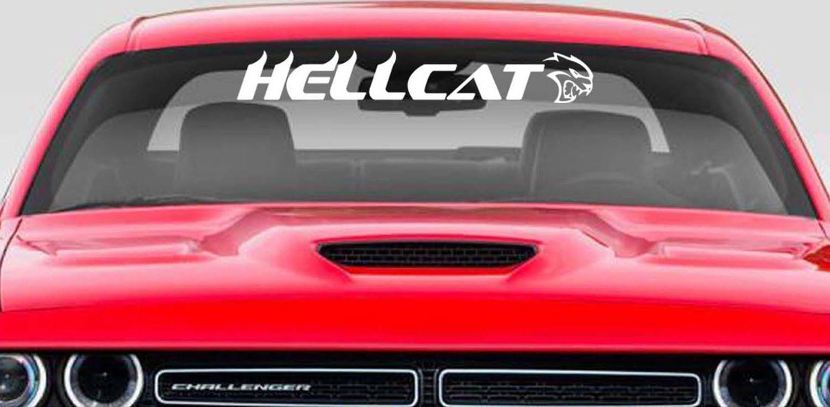 Hellcat Racing Vinyl Decal Sticker Visor Windshield Dodge Charger Challenger