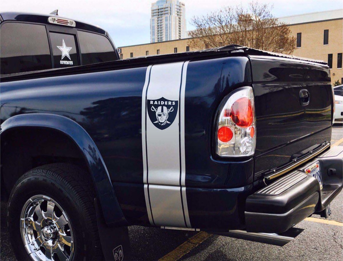 X2 Truck Vinyl Aufkleber, Sticker Streifen Dodge Ram Mopar NFL Hemi Oakland Raiders