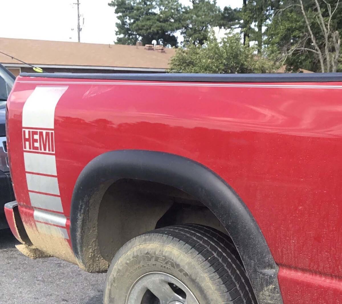 Racing Stripe Rear Bed Logo Both Sides Truck Vinyl Sticker Decal 2 for Dodge Ram