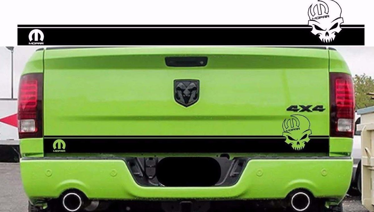Ram 1500 Mopar Skull Tailgate Stripe Decal Hemi Dodge Truck 2009-2018 DR13