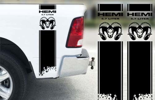 Dodge Ram 1500 2500 3500 Hemi 4x4 Decal Truck Bed Stripe Vinyl Sticker Racing D3