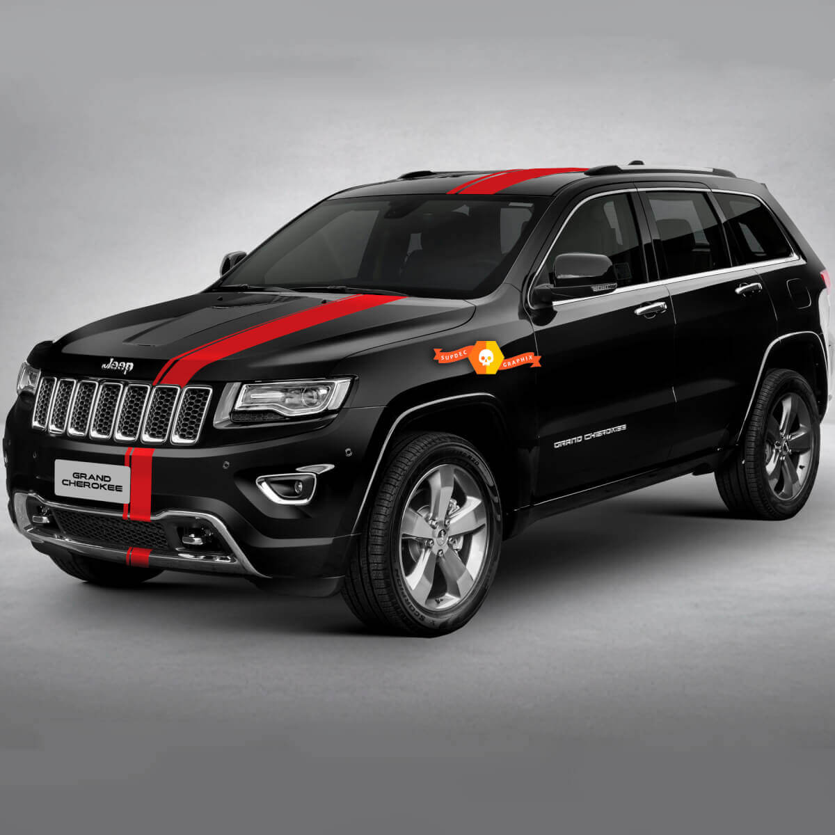 6 Inch Offset Rally Stripe Decal Kit for Jeep Grand Cherokee