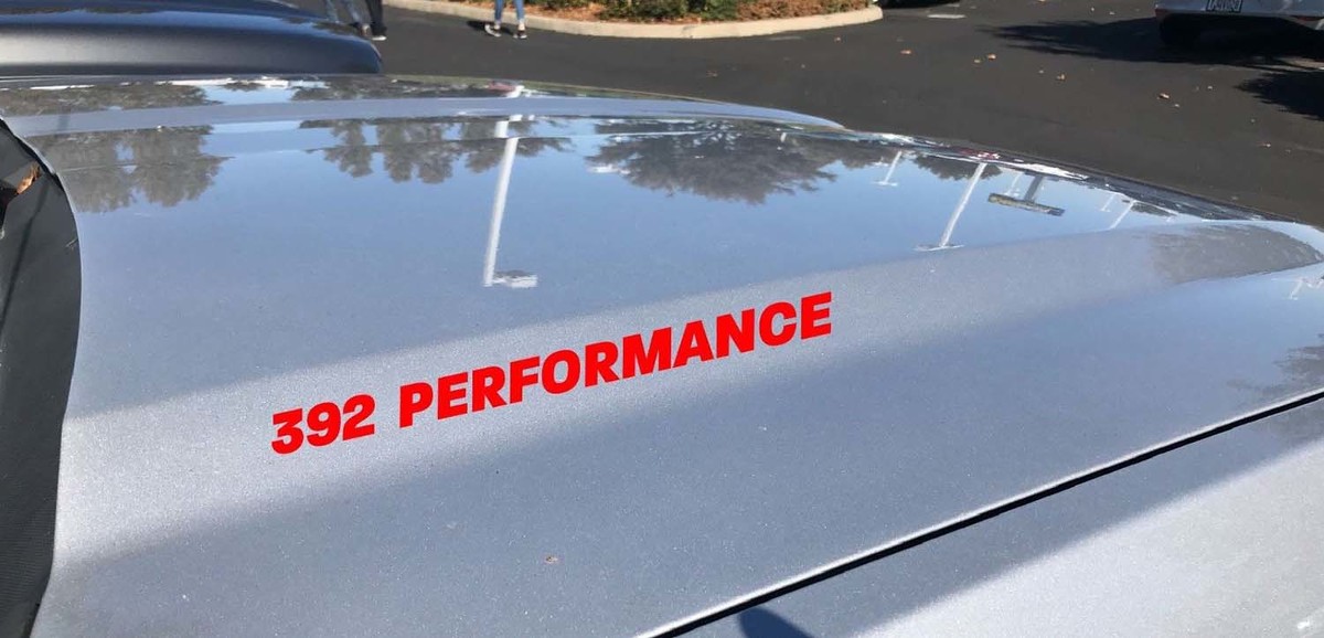 392 Performance Hood Decal Dodge Challenger Charger HEMI Scat Pack V8 SRT Red  Scatpack