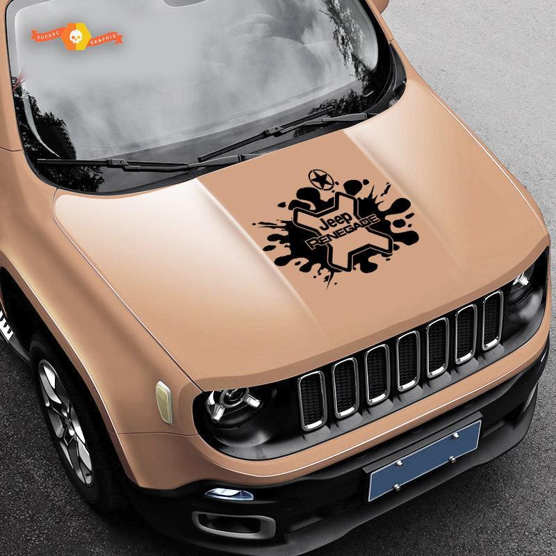 Jeep Renegade Logo Splash Army Star Grunge Graphic Vinyl Decal Sticker Hood Side