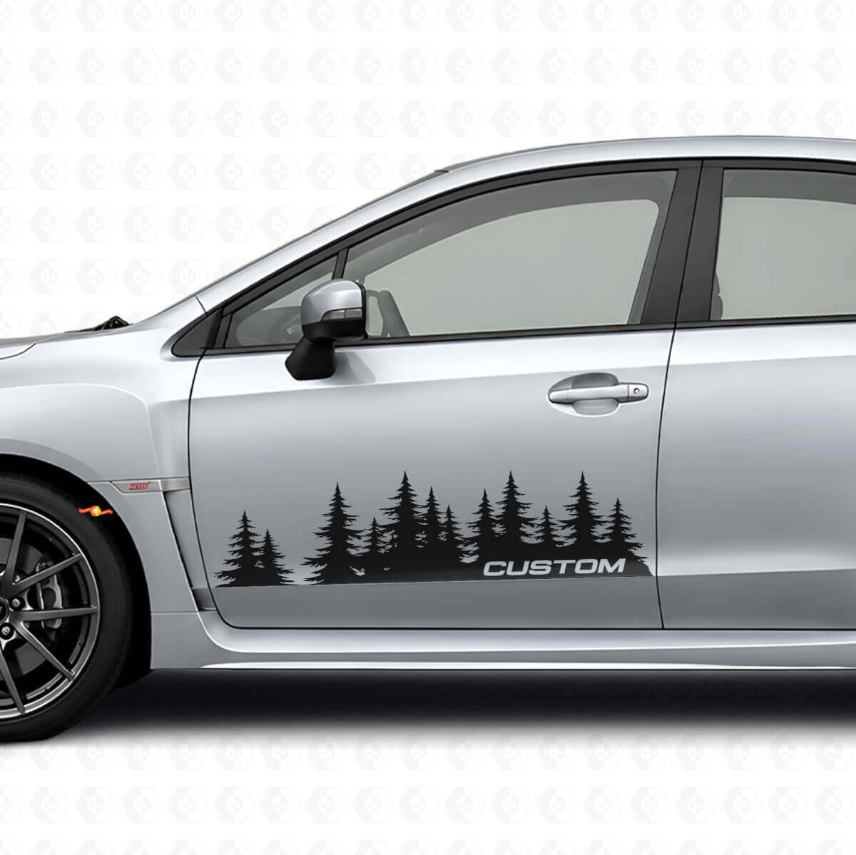 Forest Style Custom Door Vinyl Decal Kit for Suba Impreza