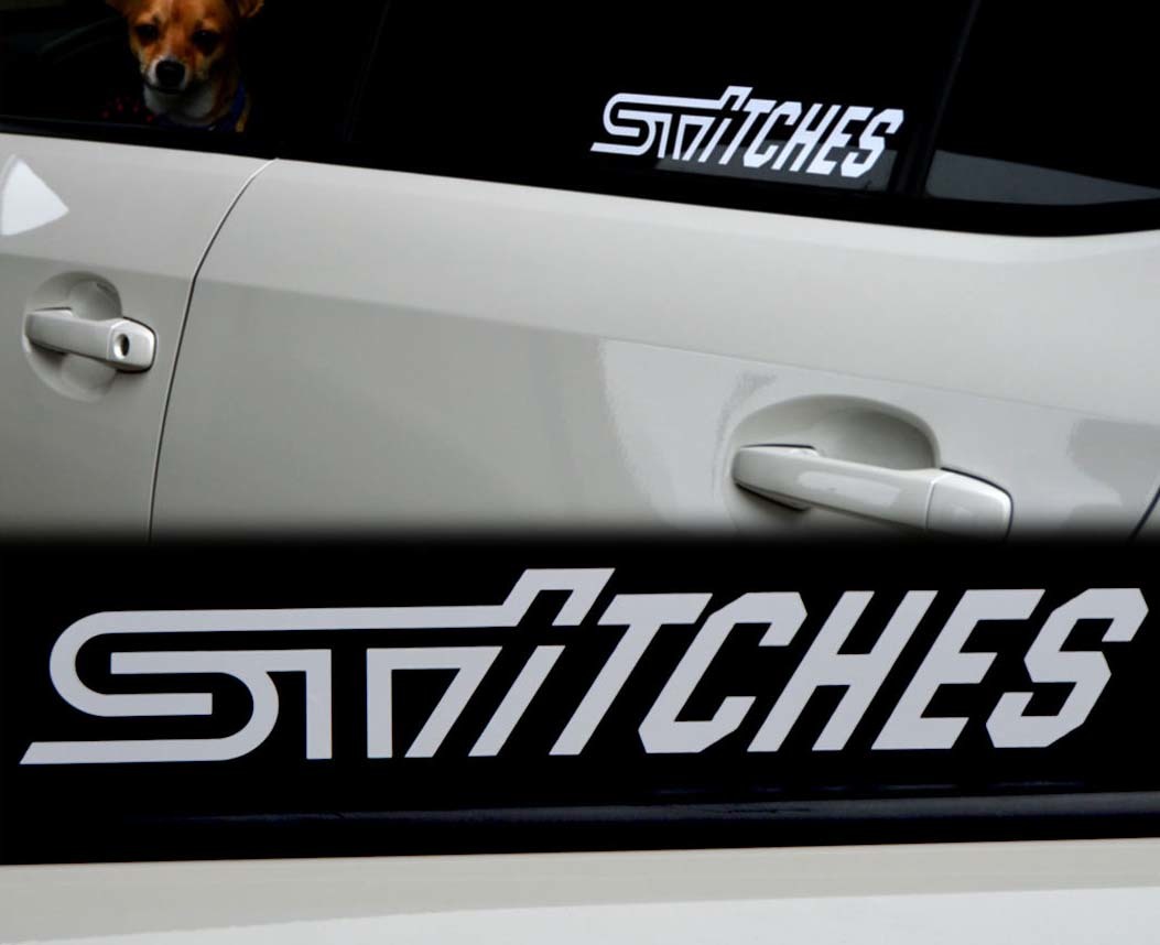 Subaru Calcomanía STI Pegatina Stitches Vinilo Ventana Emblema Insignia Logotipo Inlay Superposición