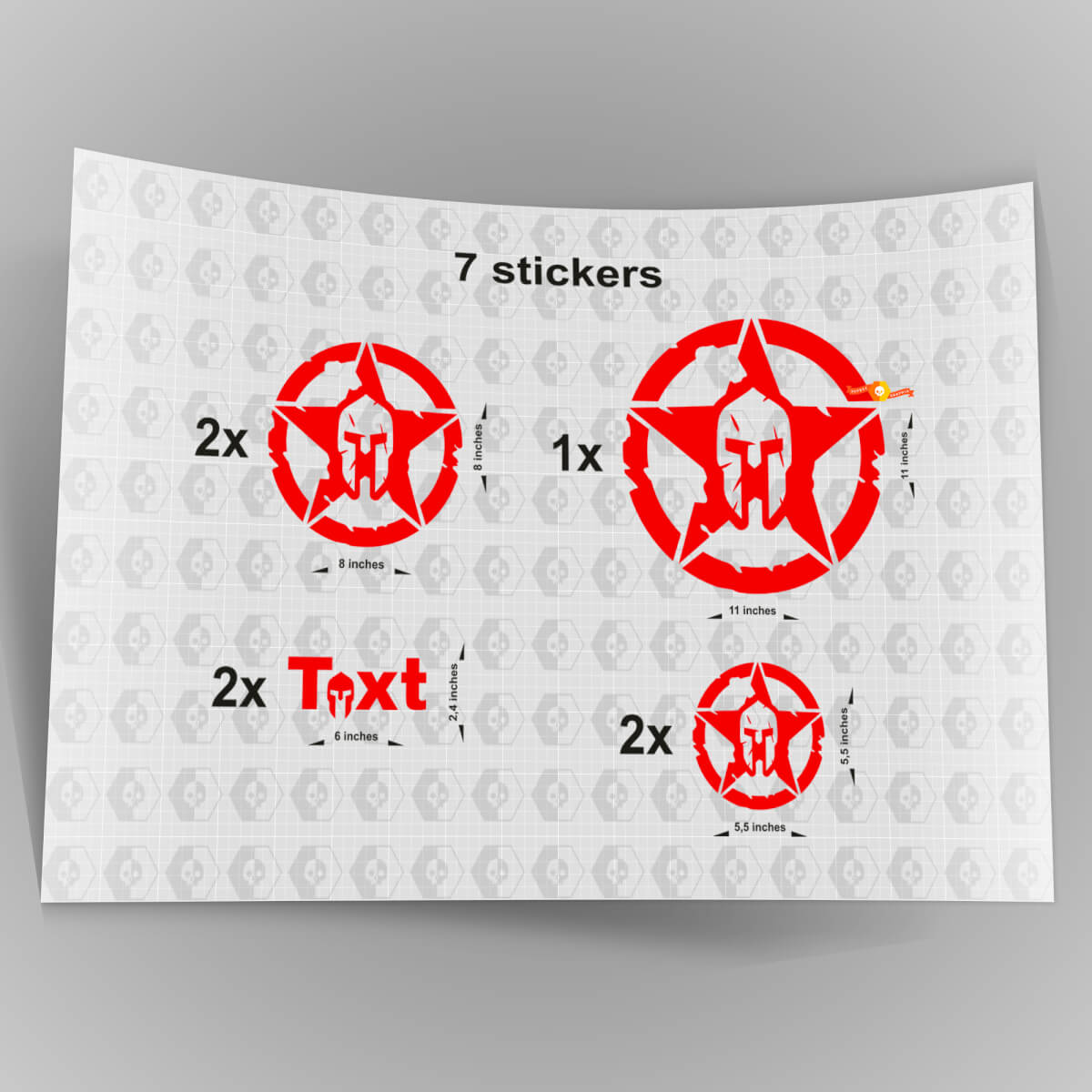 Spartan Star Decal Stickers Hood Door Fender for Jeep TJ JK CJ YJ JL Rubicon