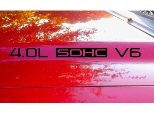 Hood Decal x2 4.0L SOHC V6 text sticker emblem logo 4.0 V4