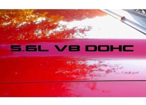 Haubenaufkleber x2 5.6L V8 DOHC Textaufkleber