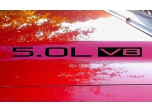 Hood Decal x2 5.0L V8 text sticker emblem logo 5.0 V3
