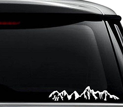 Jackson Hole Mountains Decal Sticker For Use On Laptop, Helmet, Car, Truck, and