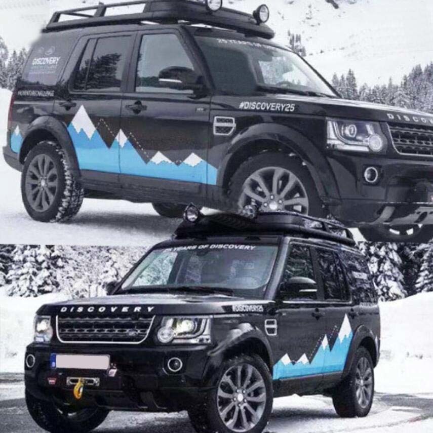Grafik Schnee Berg Auto Aufkleber Seitenrock Aufkleber für Land Rover Entdeckung