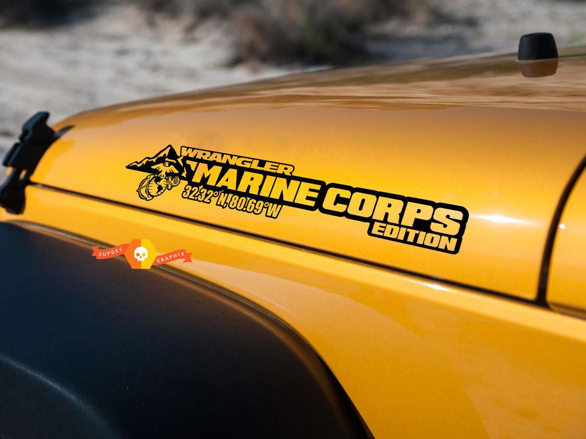 Seitenhaube Marine Corps USMC Aufkleber Vinyl Grafik für Jeep Wrangler 27 