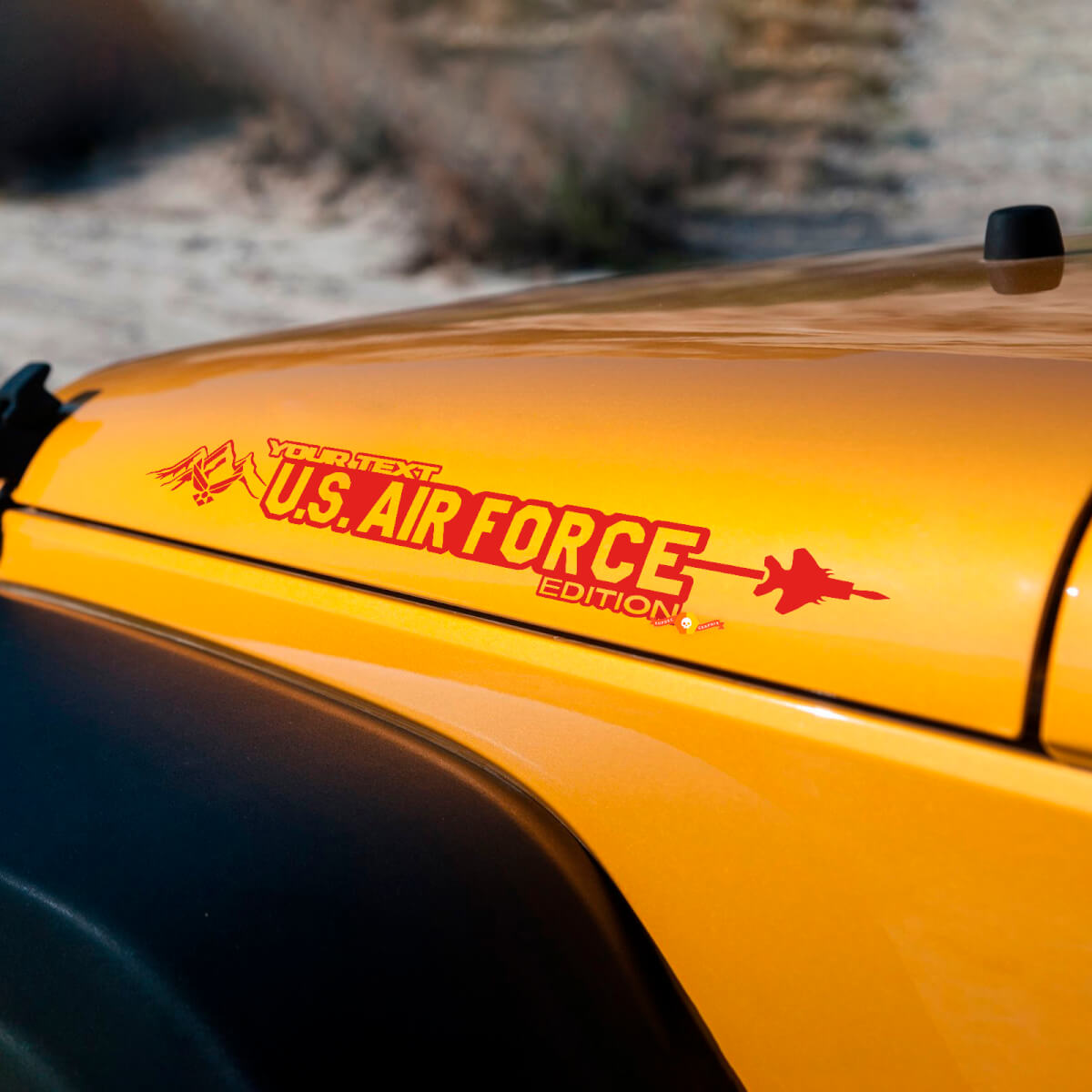US Air Force Side Hood Vinyl Graphic Sticker Decal 27 Inch x 4 Inch for Jeep Wrangler