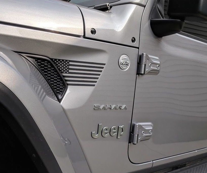 Jeep Wrangler JL Fender Vent American Flag Decal-Pair