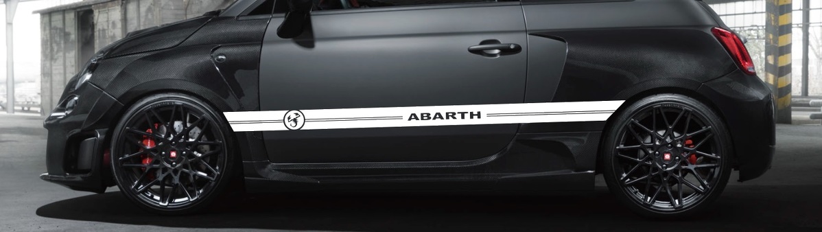 Sticker for Fiat abarth 500 595 hood stripe Scorpion stripe Racing stripe  Sport