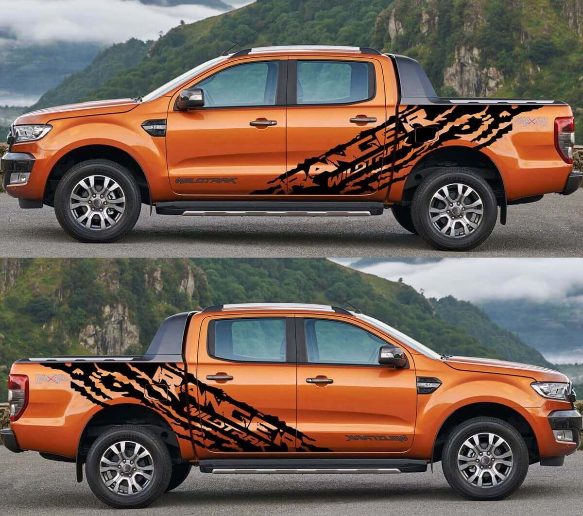 2X Ford Ranger Wildtrak large side Vinyl Decals graphics sticker