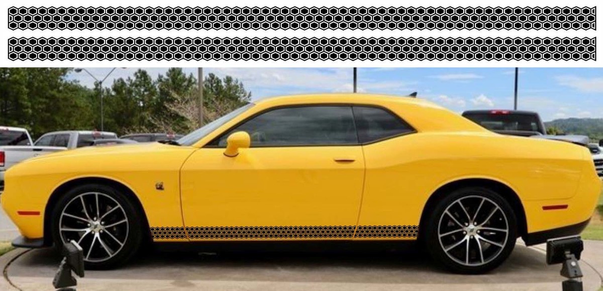 2X Dodge Challenger Scat Pack Rocker Panel Stickers Decals Stripe Vinyl Graphics -1 Scatpack