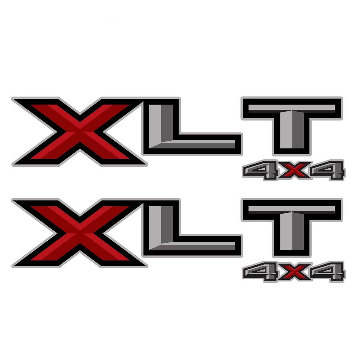 4x4 Bedside Vinyl Decal Sticker Set Of 2 for Ford F-150 F-250 XLT