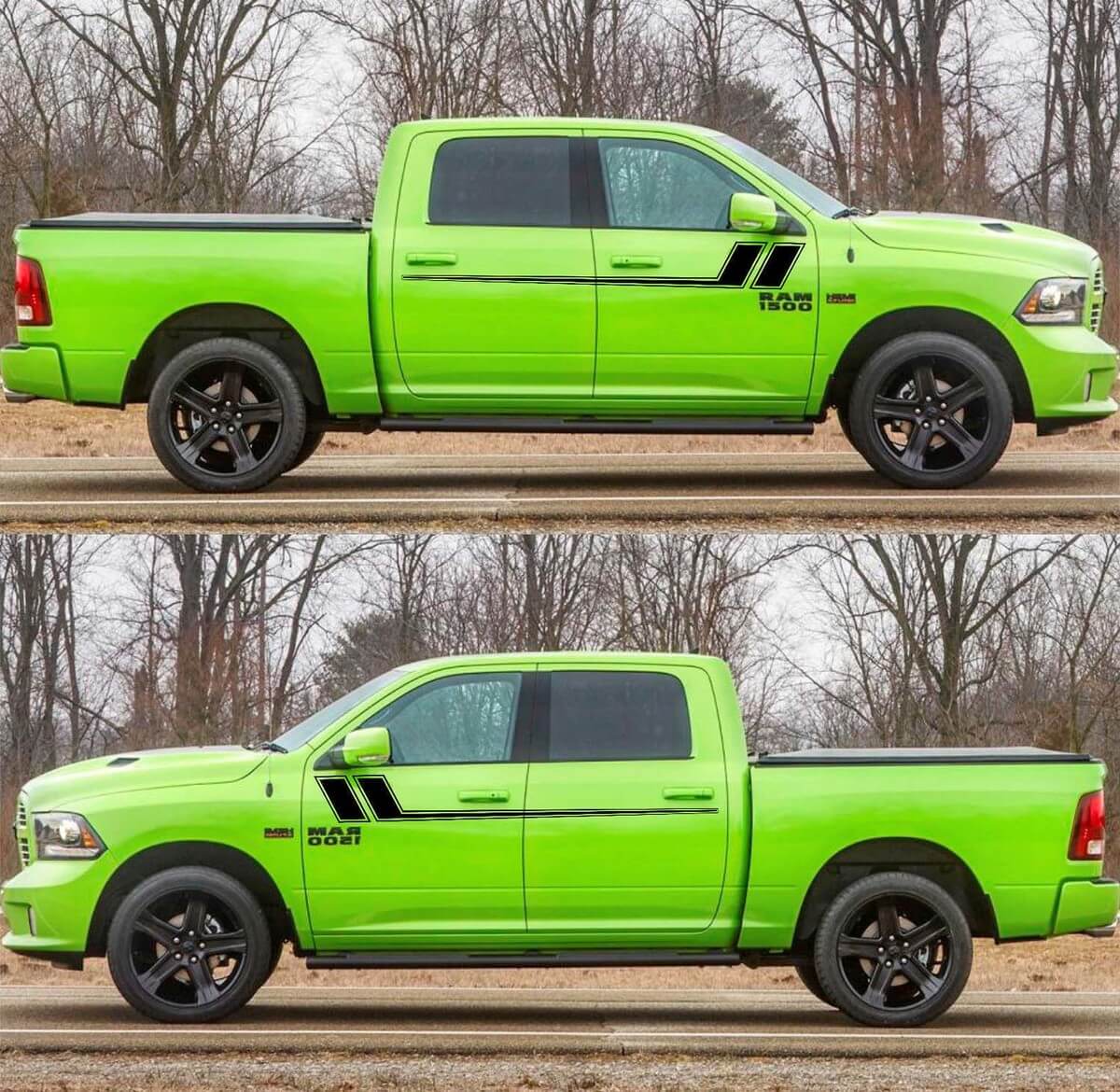 2x Side Door Stripes Decal Sticker Off-Road for Dodge Ram 1500 2500