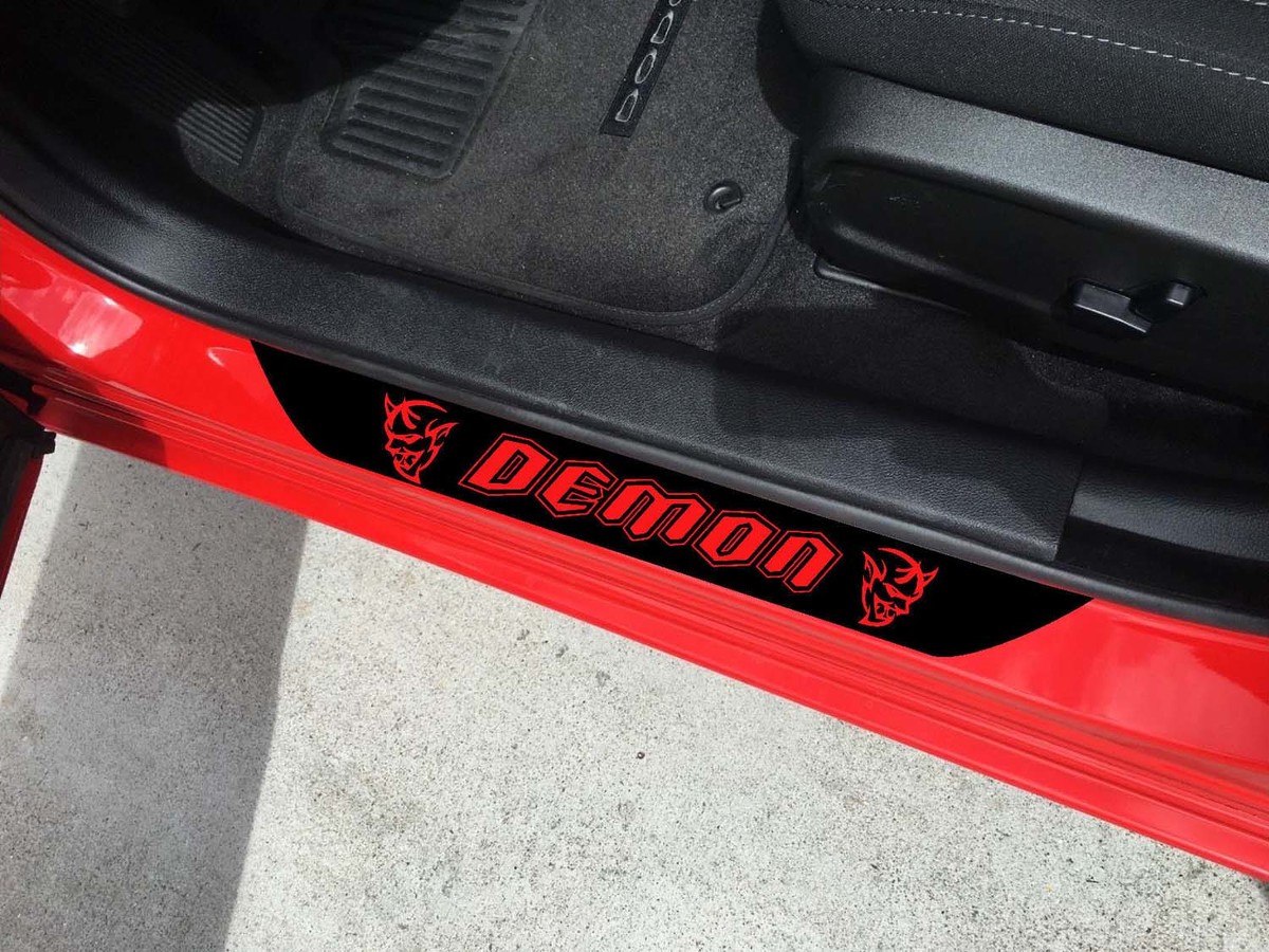 2X Dodge Challenger SRT Demon Type Style Vinyl Door Sill Decals