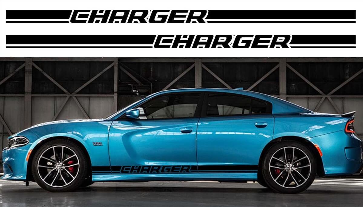Straight Rocker Panel Stripe Vinyl Decal Kit for Dodge Charger 2011-2018