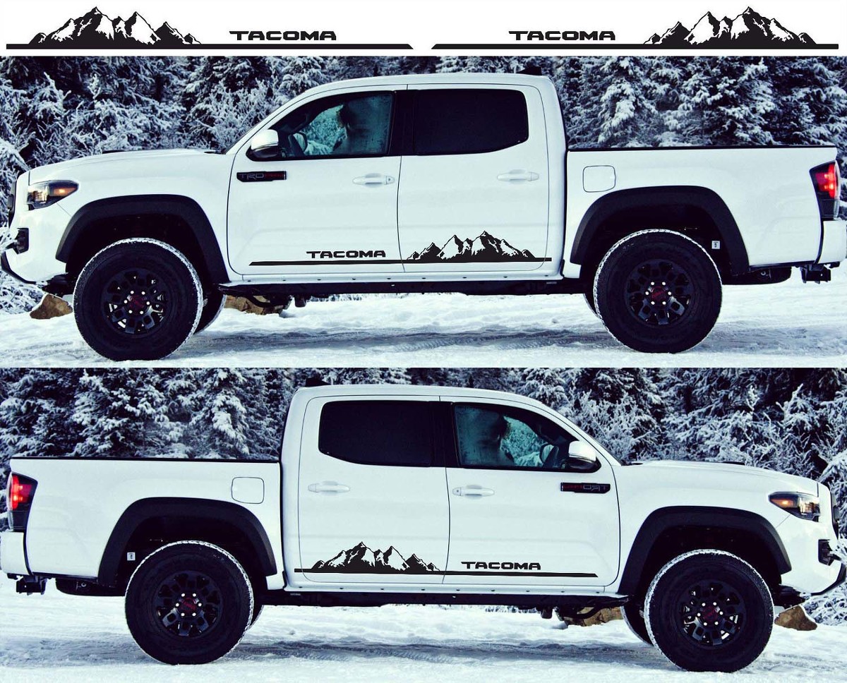 2X Toyota Tacoma 2016 Seitenschweller Vinyl Decals Grafik Rallye Aufkleber Kit
