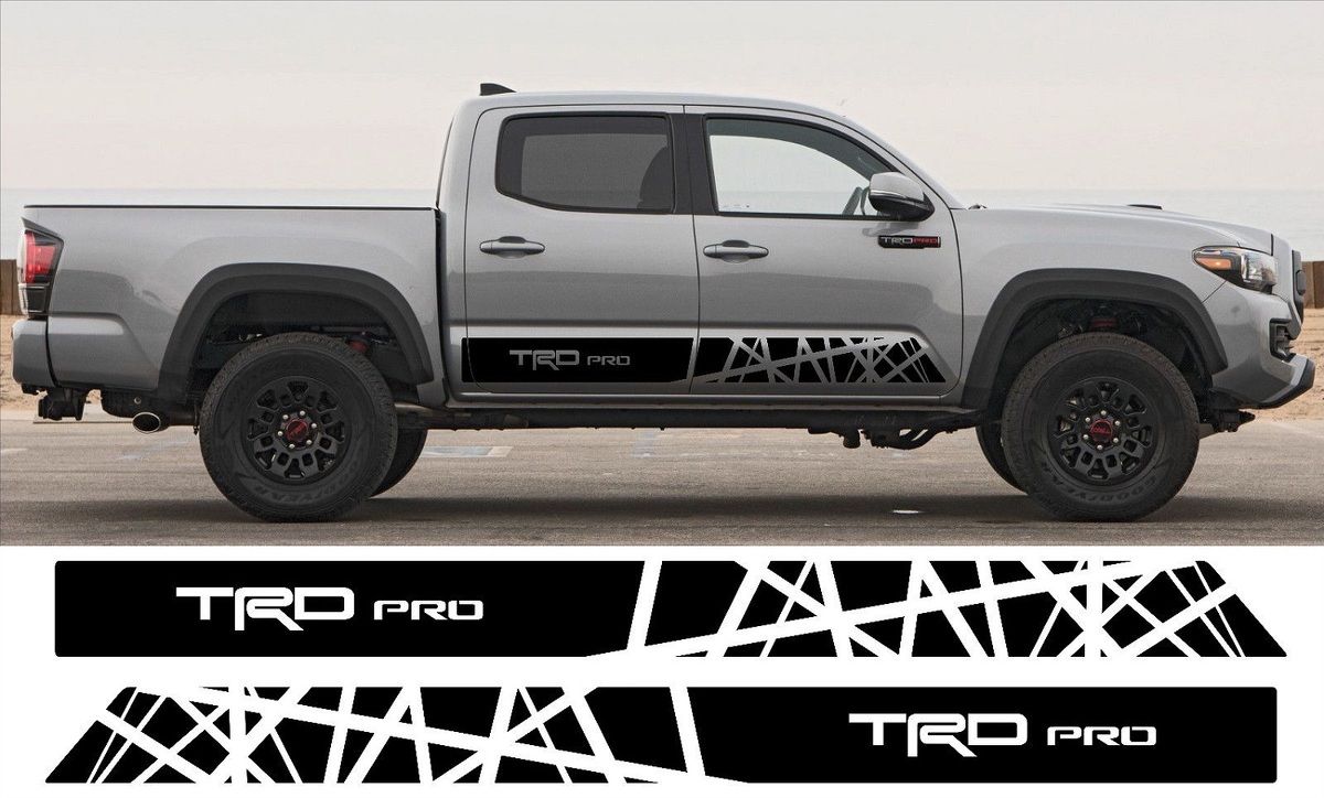 2X Toyota Tacoma 2016 Trd Pro side skirt Vinyl Decals graphics rally sticker