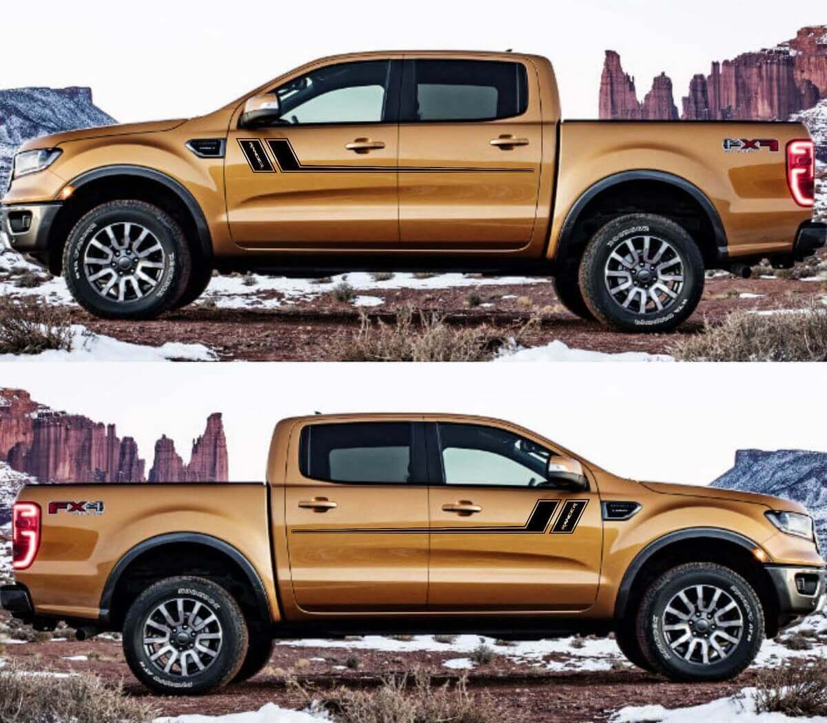 2X Decal Sticker Side Door Stripes for Ford Ranger