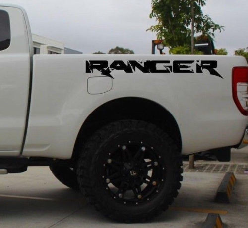 2X Ford Ranger bed side Vinyl Decals graphics rally stripe