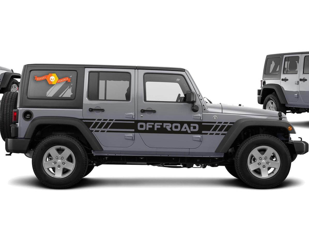 Off Road Side Stripes Vinyl Decal Kit for Jeep Wrangler CJ TJ JK JKU