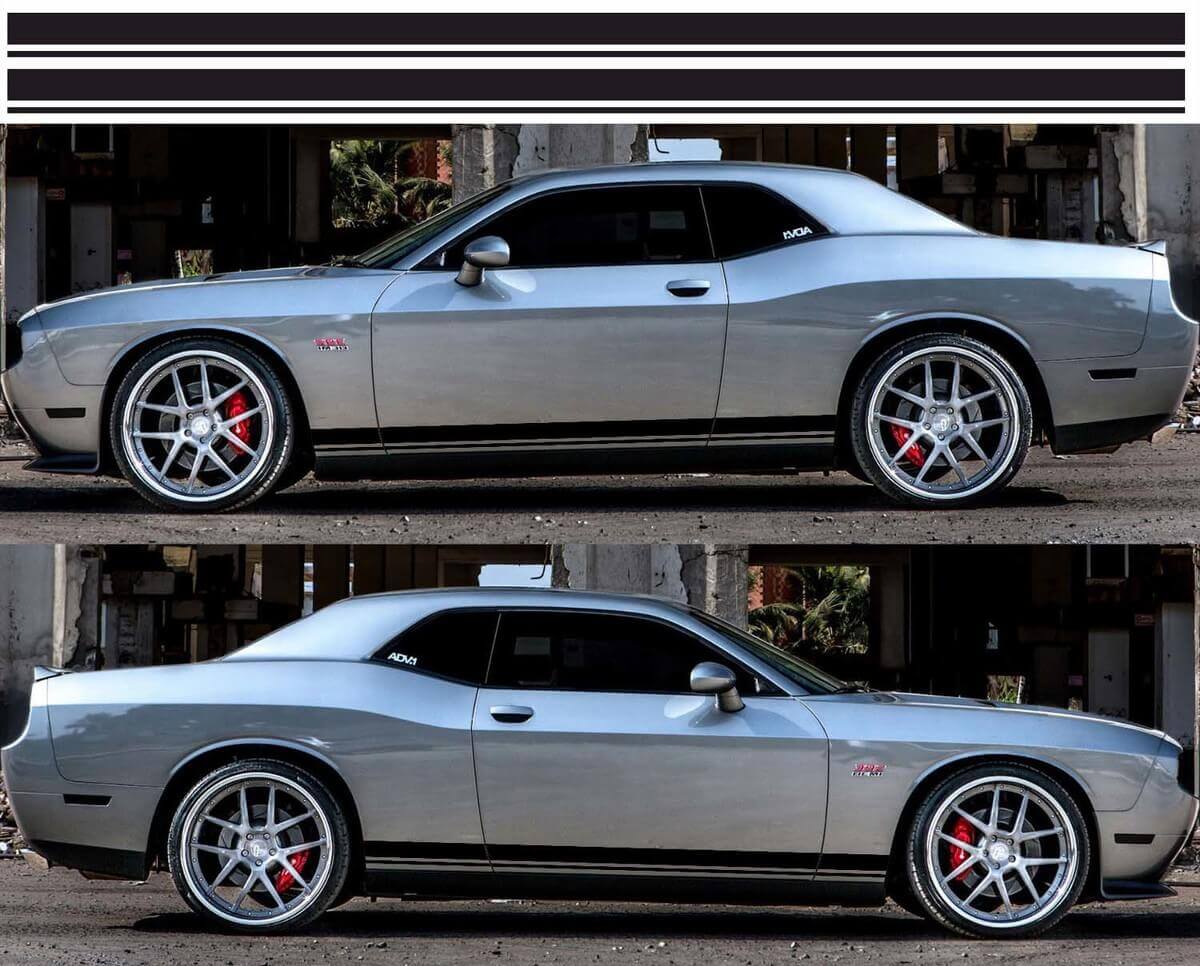 Rally Style Side Stripe Vinyl Decal Kit for Dodge Challenger 2009-2018