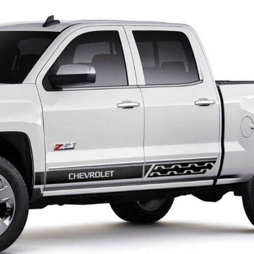 Chevrolet Silverado mk3 side stripes graphics  Sticker Decal door panel Sticker Decal black vinyl