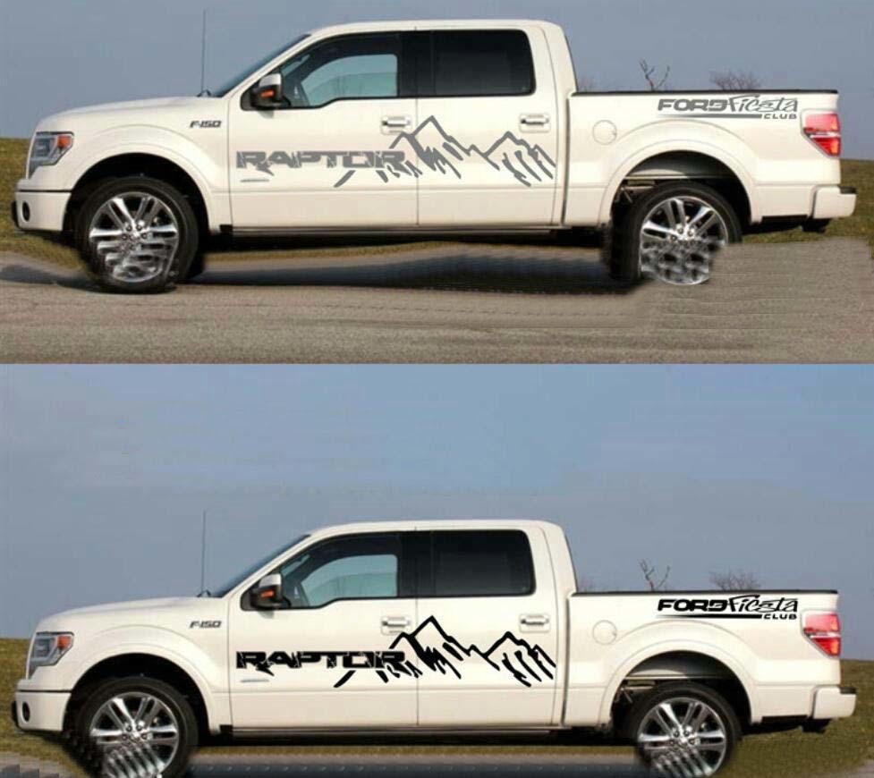 2 Pcs Graphics Mountain Car Sticker Pickup Truck Rear Decal For Ford Raptor F150