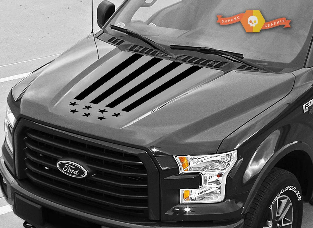USA Hood Graphics Stripe Sticker Decal for Ford F150 2015-2018