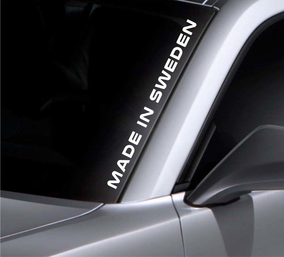 Made In Sweden Windschutzscheibenaufkleber Vinyl Window Decal Autoaufkleber Passend für Volvo Saab
