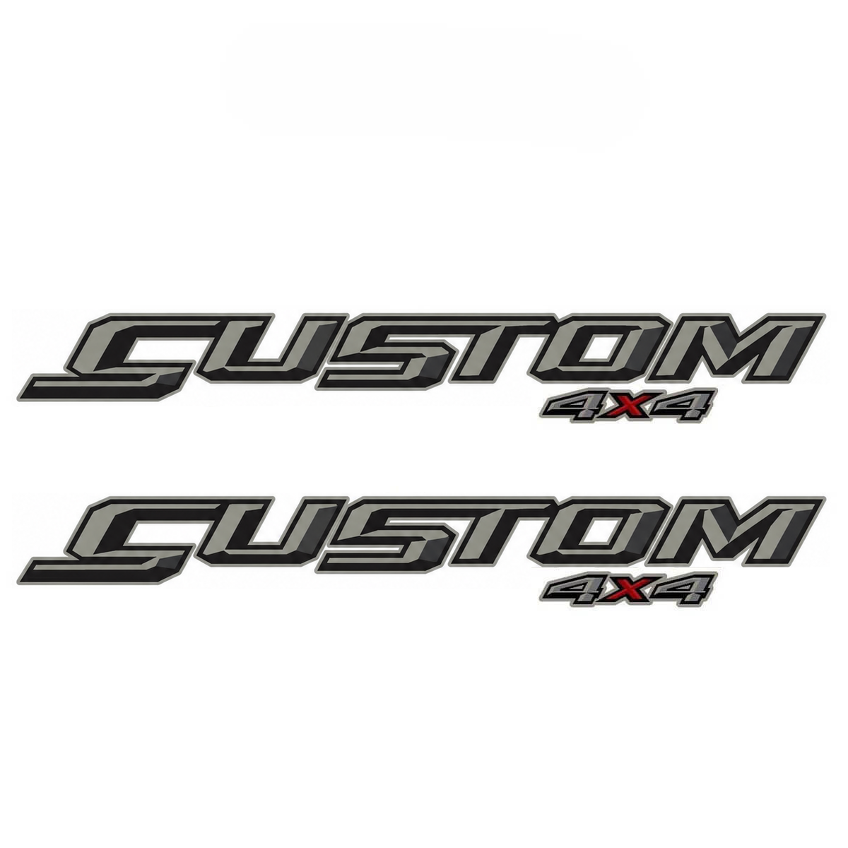 CUSTOM Graphite Lettering with Red 4X4 Bedside Vinyl Decal Pair for Musclecar truck F-250 2018