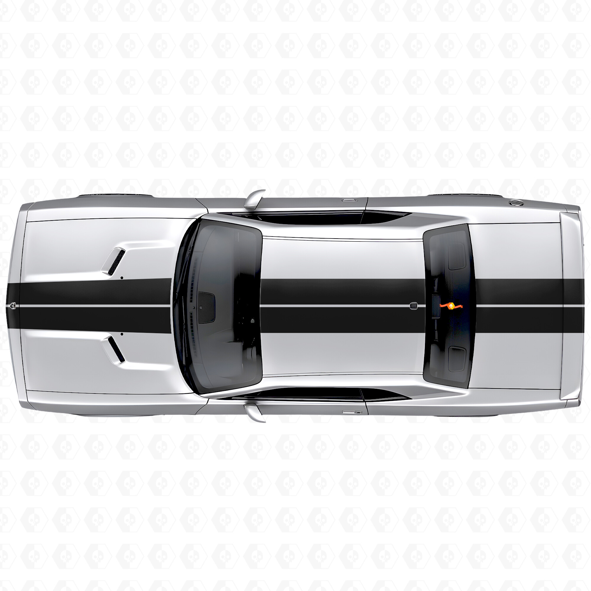 Dual Racing Stripes Hood Roof Trunk Vinyl Decal Sticker for Dodge Challenger 2008-2014