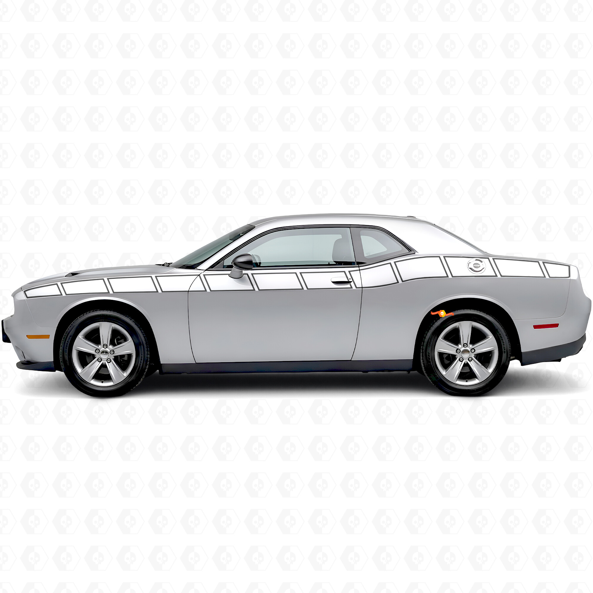 Outline Strobe Style Stripes Side Vinyl Decal Sticker for Dodge Challenger