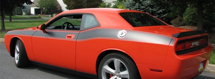2008 & Up Dodge Challenger Full Length Upper Bodyline Side Stripe Kit