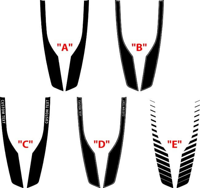 ZL1 Spear Accent Stripe Options Custom Text Hood Vinyl Decal Sticker for Chevrolet Camaro 2017-2024