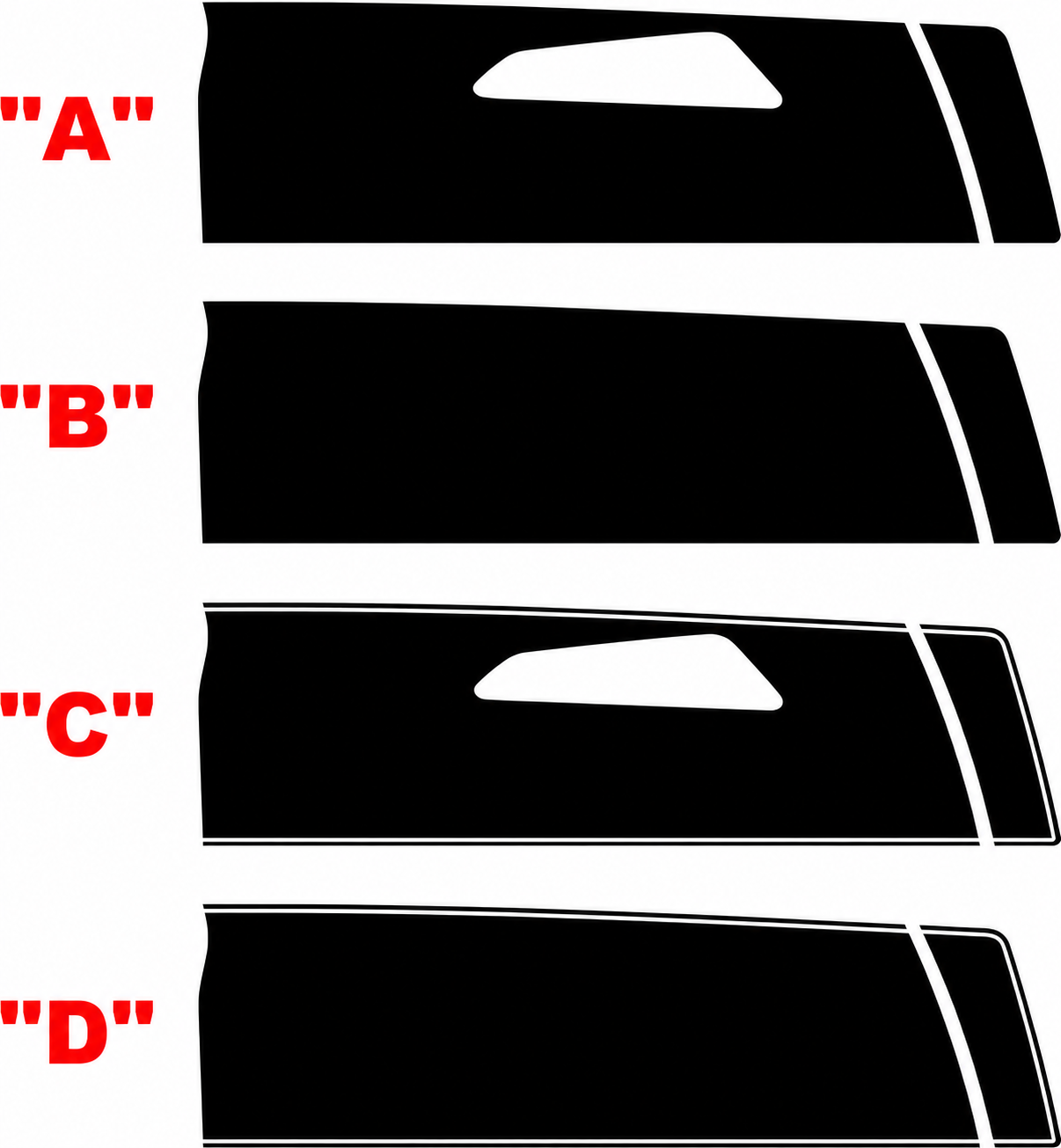 Twin Rally Vent Cutout Stripe Kit Full Kit Vinyl Decal Sticker for Chevrolet Camaro 2016-2024