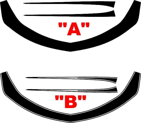 Front Fascia Accent Stripes Vinyl Decals Set for Chevrolet Camaro 2016+