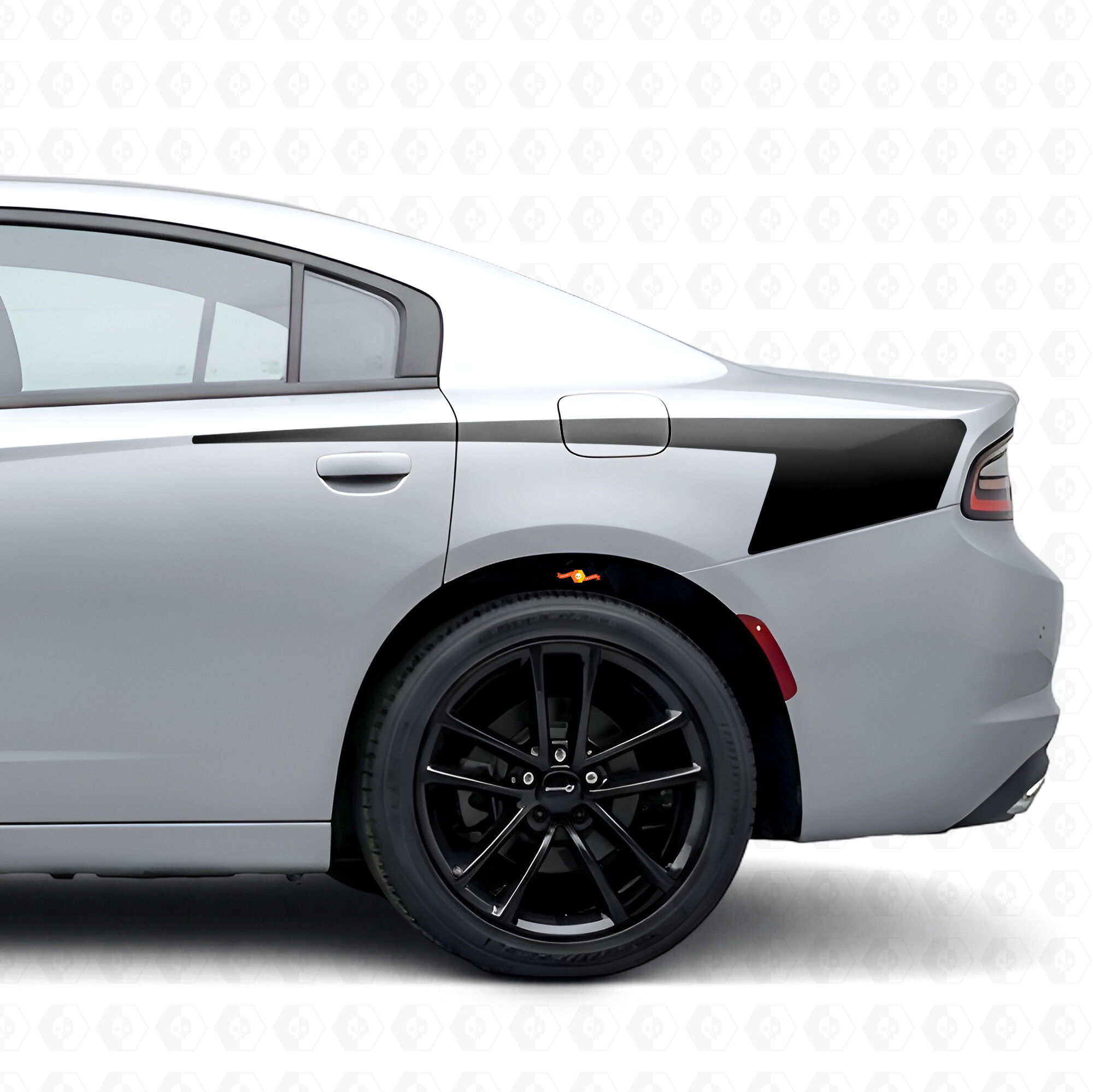 Hockey Style Stripes Bedside Vinyl Decal Sticker for Dodge Charger 2015-2026