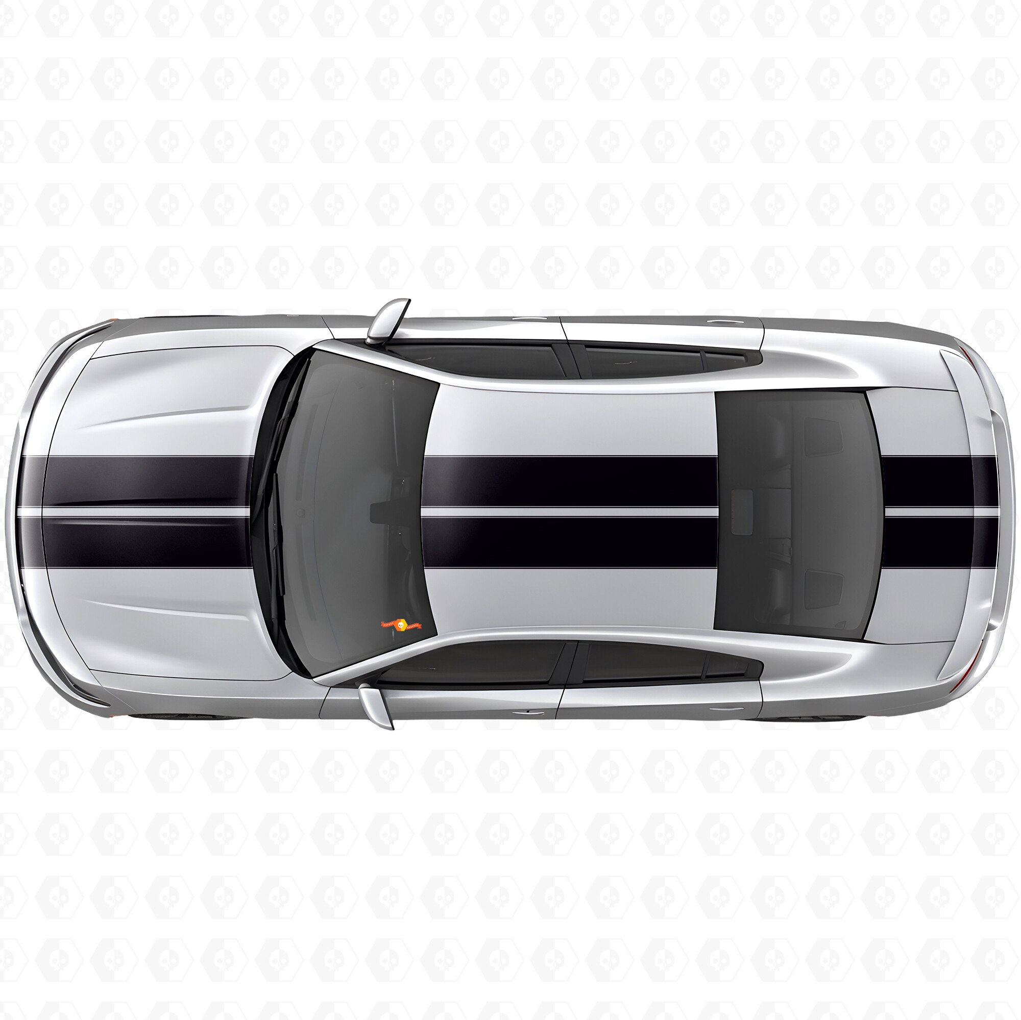 Dual Outline Stripes Hood Roof Trunk Vinyl Decal Sticker for Dodge Charger