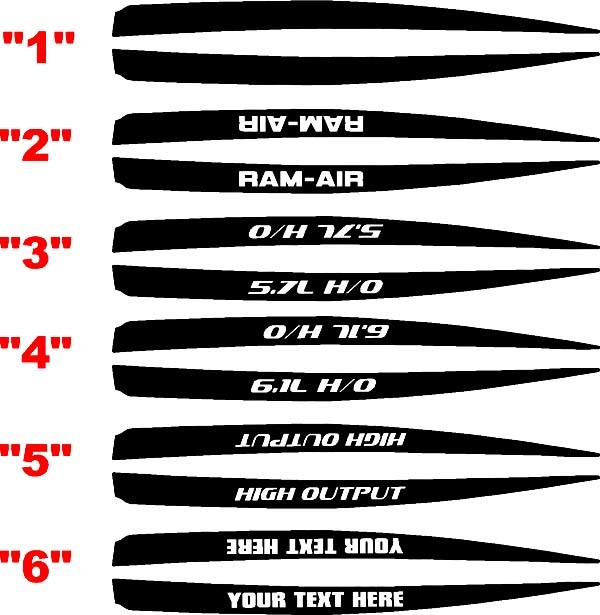 2006-2010 Charger Ram-Air Hood  Side Spear Decal Kit