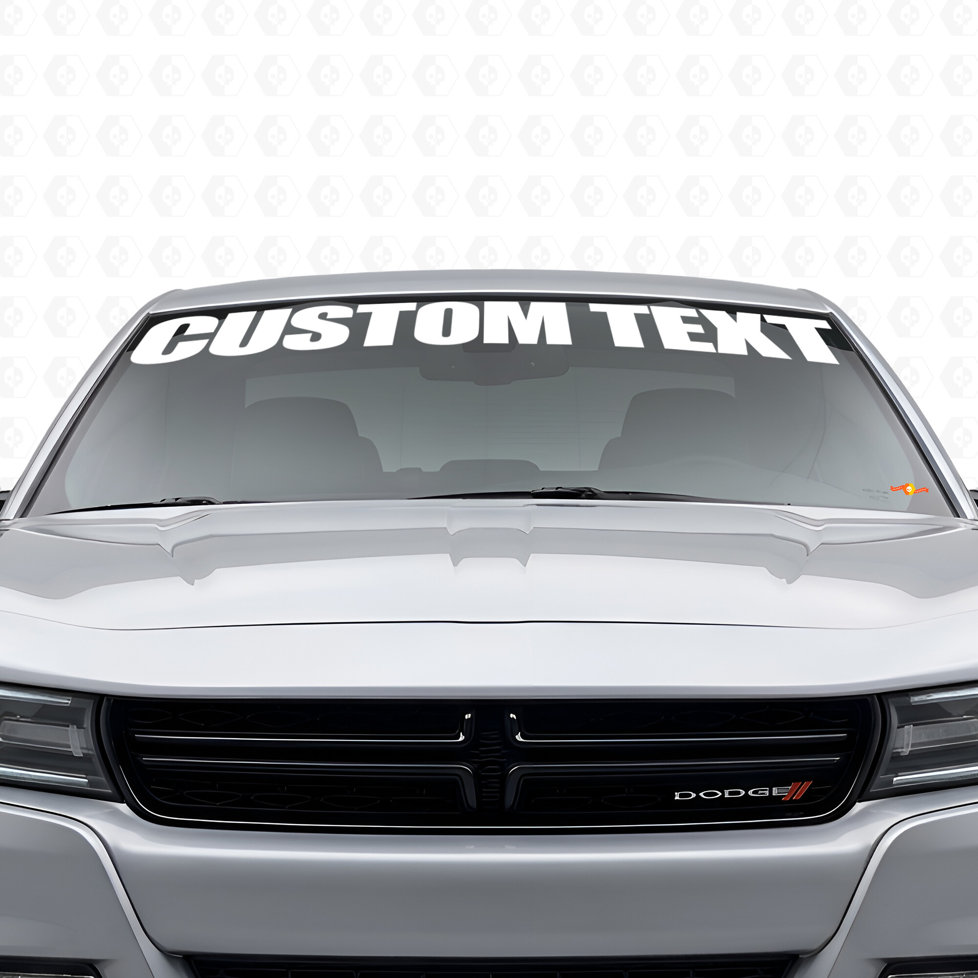 Custom Text Windshield Vinyl Decal Sticker for Dodge Charger 2015-2026