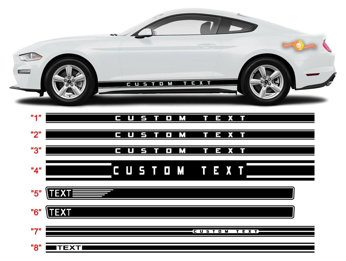 Custom Rocker Panel Stripes Vinyl Decal Kit for Musclecar Mustang 2005-2020