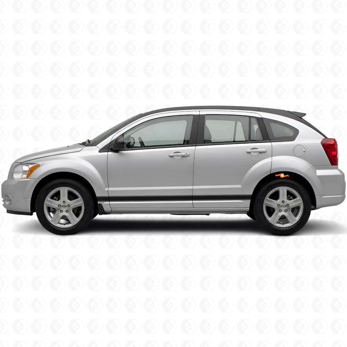 Straight Outline Side Stripes Vinyl Decal Kit for Dodge Caliber 2007+